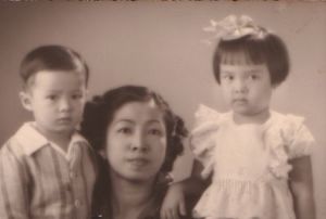 Elsie Tam Pong with her Mom and her brother